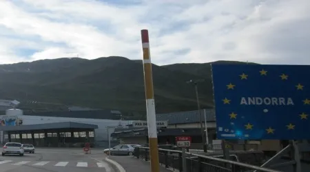 Andorra makes no effort to charm those crossing the border from France. Shown here is the entry point into the commercial hub of Pas de la Casa.
