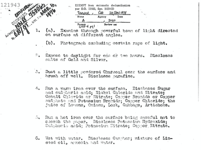 This once-secret memo lays out methods for secret writing once used by intelligence agencies.