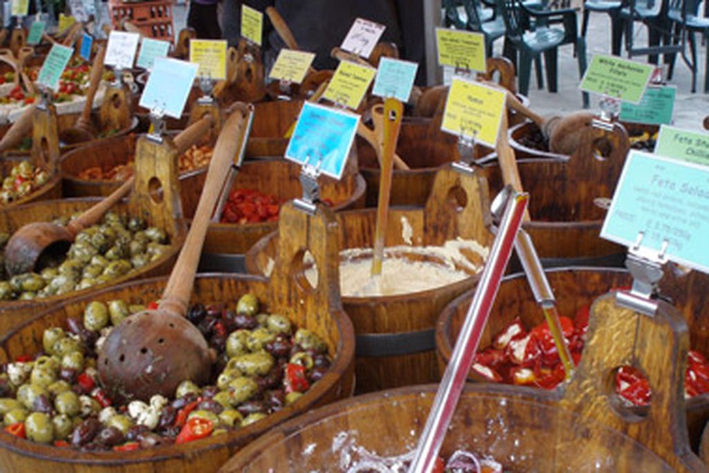 The olive bar at Salisbury Market