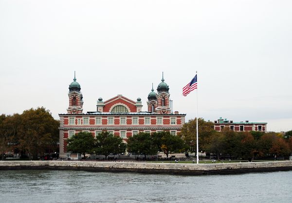 Ellis Island located off the coast of New York and New Jersey thumbnail
