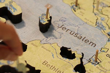 Architects are using a puzzle-like map to get Israelis to think about how a peace plan might look.