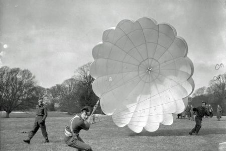 Polish paratroopers learn the fine points of landing during training near Fife, Scotland, in 1942.