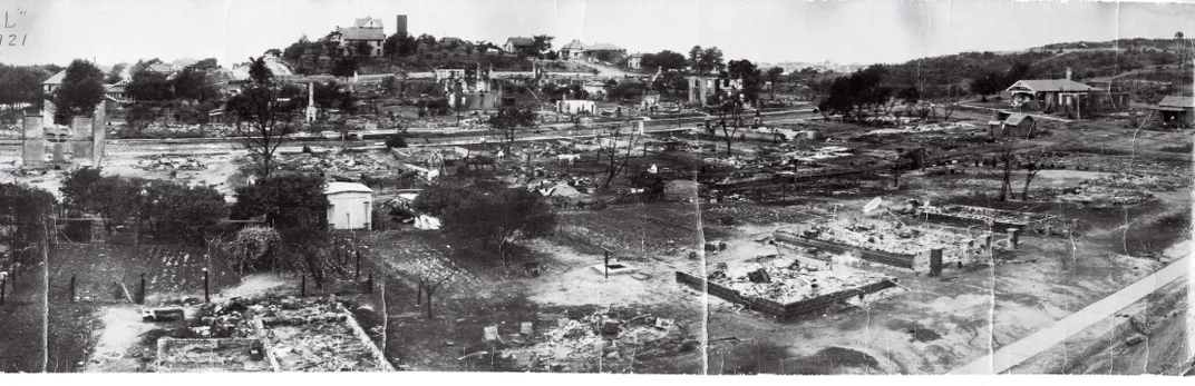 Greenwood District, after the massacre. Tulsa, OK