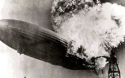 The Hindenburg disaster was captured on camera and in eye-witness accounts.