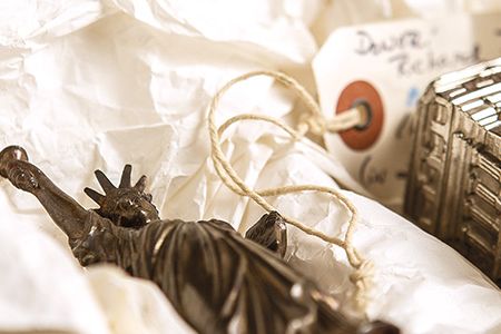 A toy Statue of Liberty was one of thousands sold to raise funds to build the real statue's pedestal.