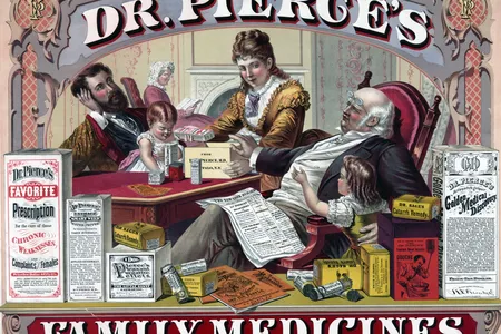 A vintage ad for patent medicines, which usually didn't list their active ingredients. We now know that many contained morphine, cocaine, opium and more.