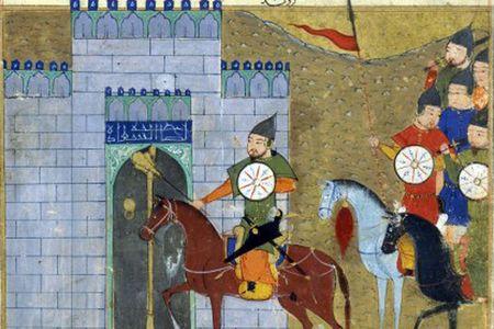 Genghis Khan attacked and captured the Jin capital of Zhongdu (now Beijing, China) in 1215, in one of many campaigns that expanded the Mongol Empire. 
