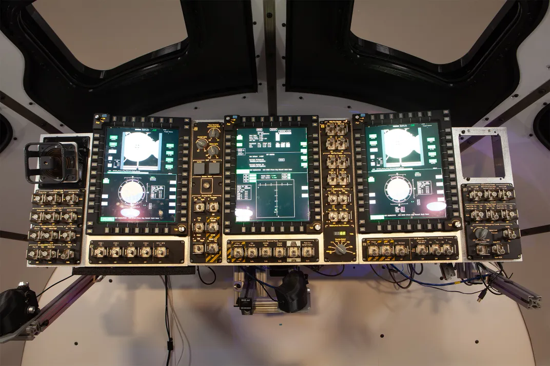All of the controls on the Orion cockpit simulator