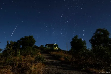 Geminid meteor shower streaks across skies in December of 2013.