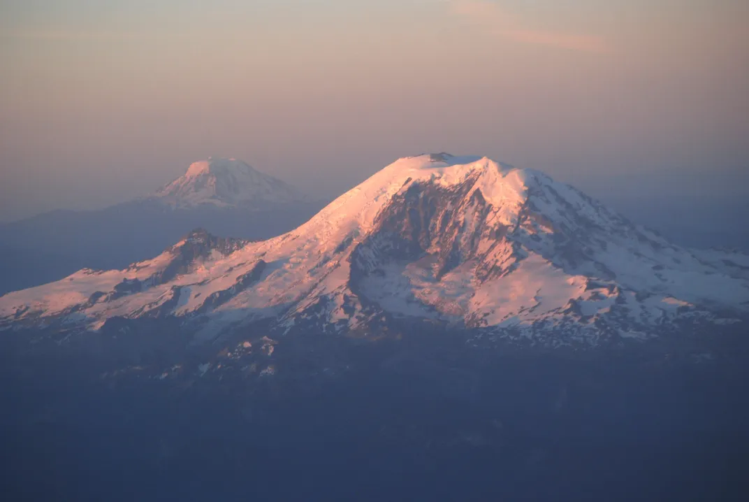 Aerial view of Mt. Rainier with Mt. Adams in the distance, Smithsonian  Photo Contest