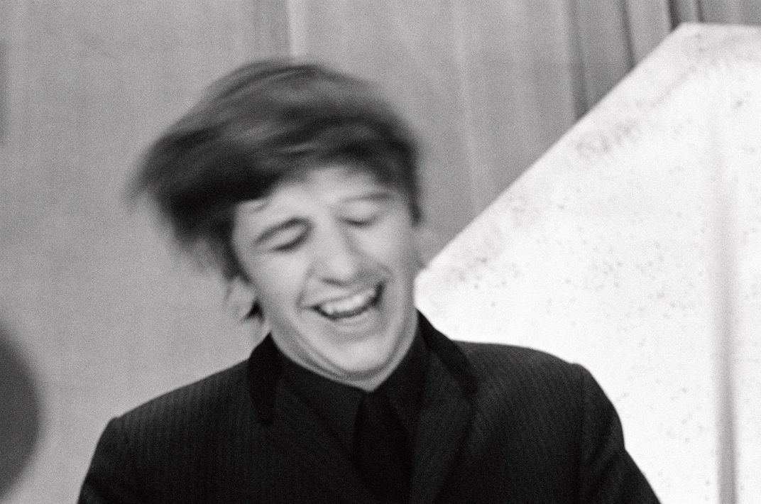 Blurry photo of Ringo Starr moving his head