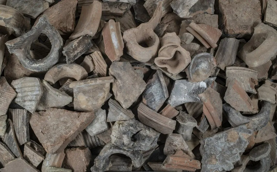 Pottery shards recovered from the Motza site