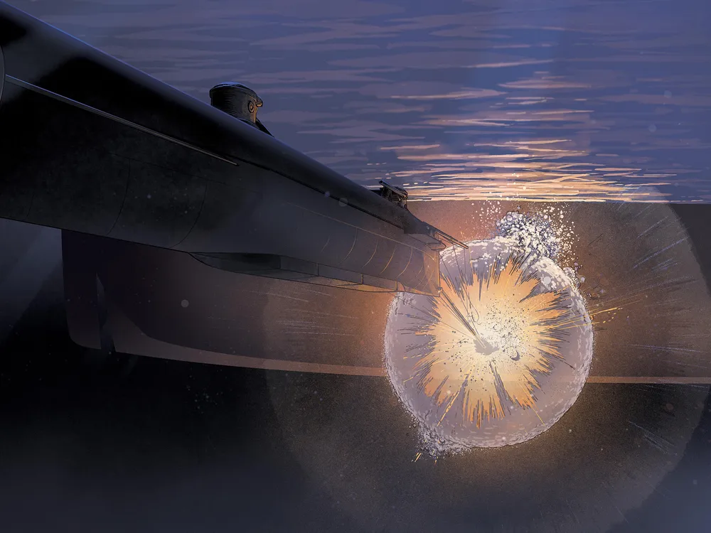 Submarine HL Hunley destroying the USS Housatonic - opener mobile