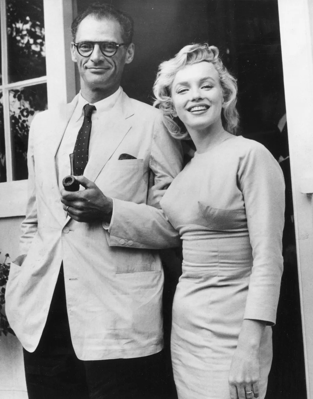 Monroe and her third husband, playwright Arthur Miller, in 1956