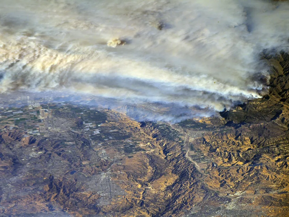 A view of the California fires taken from the International Space Station