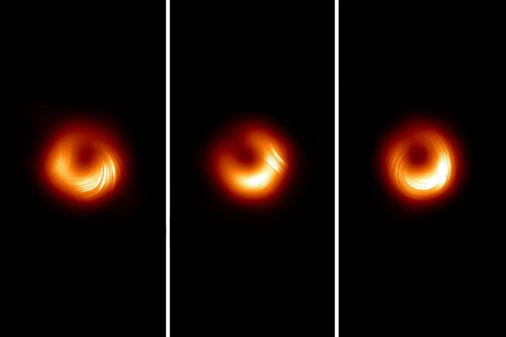 images showing the magnetic field of a black hole reversing