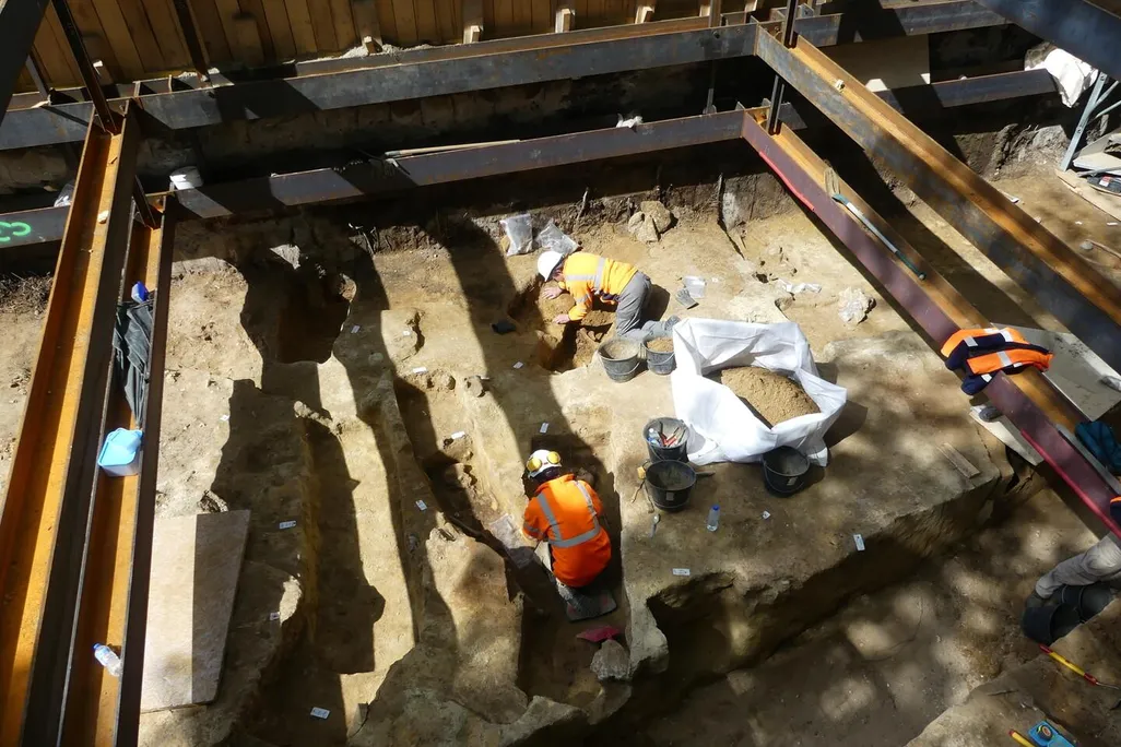 Aerial view of the dig site