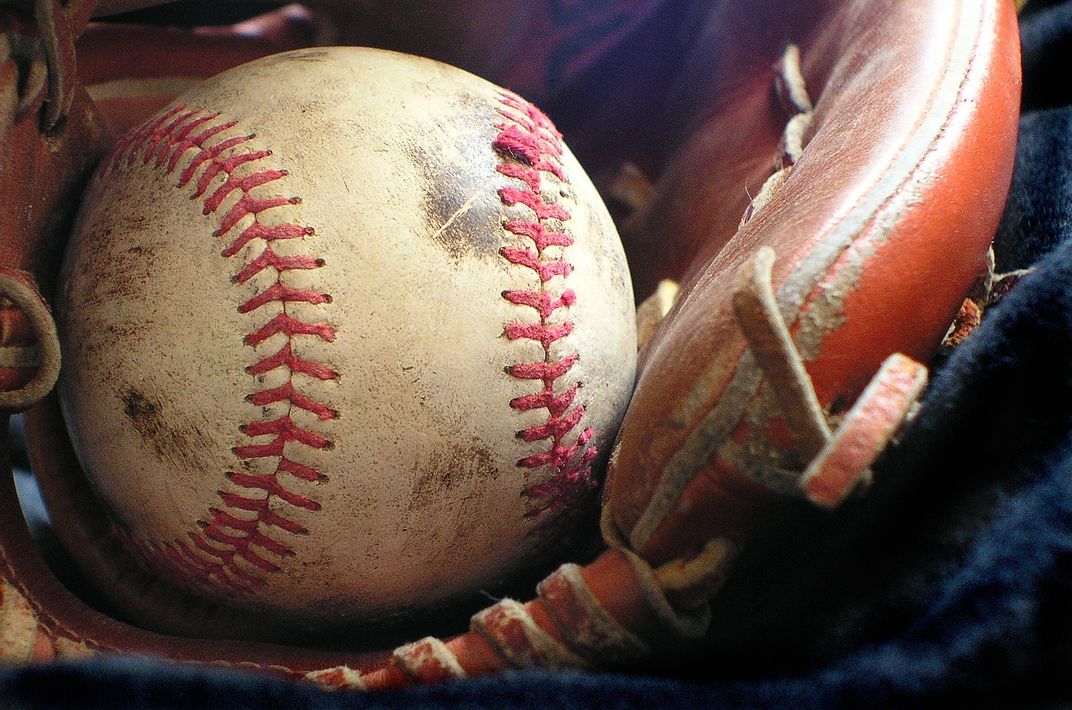 Baseball in glove