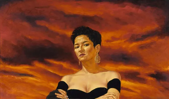 Angel Rodríguez-Díaz, The Protagonist of an Endless Story, 1993, oil on canvas, 72 x 57 7/8 in. (182.9 x 147.0 cm.), Museum purchase made possible in part by the Smithsonian Latino Initiatives Pool and the Smithsonian Institution Collections Acquisition Program, 1996.19, © 1993, Angel Rodriguez-Diaz. 