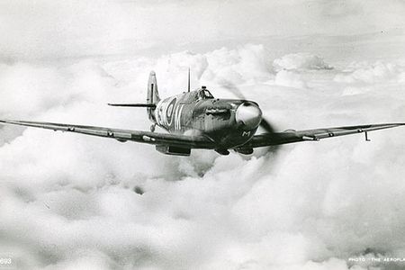 A Supermarine Spitfire F.Mk.VB of RAF 243 Squadron in flight.