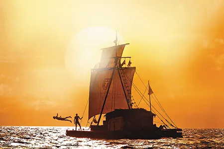 A crew member dives overboard in the film.