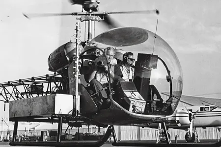 In 1958 the first TV news helo, KTLA’s Telecopter, debuted in L.A.
