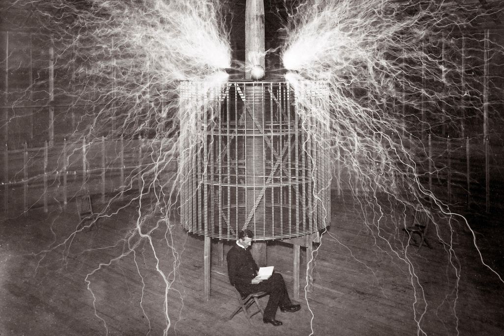 Nikola Tesla in Colorado Springs Laboratory, Double Exposure