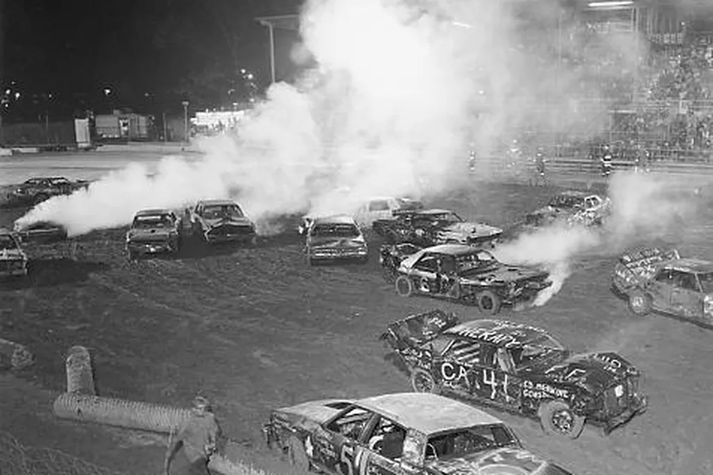 Competition at the West End Fair Demolition Derby, Gilbert, Pennsylvania