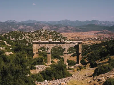 The city gate of Ariassos, one of several ancient cities connected by the Pisidia Heritage Trail in the Taurus Mountains.