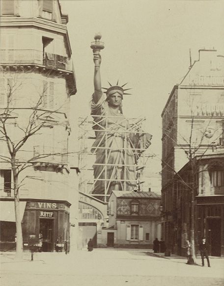 The Statue of Liberty being built outside of Bartholdi's Paris studio. Photo Albert Fernique, Courtey of Sotheby's, Inc. copyright 2010