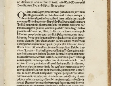 An original copy of a 15th-century Christopher Columbus letter translated from Spanish into Latin