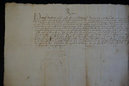 A letter signed by Mary and her husband, James Hepburn, which grants ground for the making of salt to London businessmen.