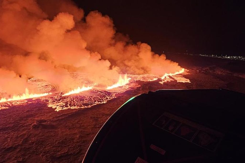 Volcano erupts