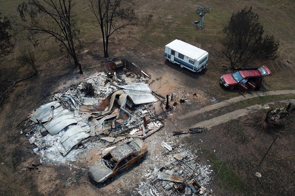 Destroyed home in Nerrigundah, New South Wales
