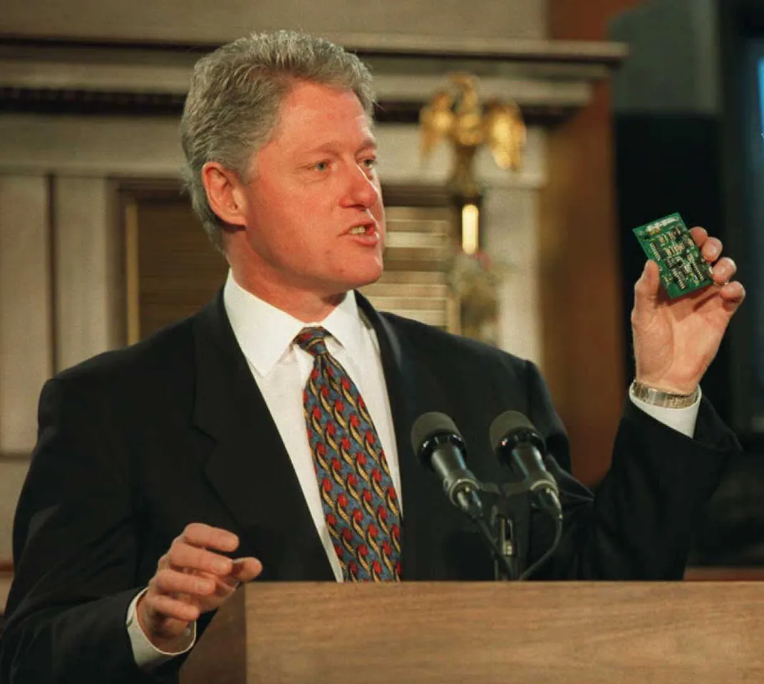 President Clinton presents the v-chip