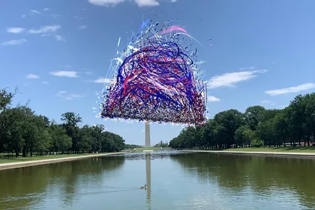 Nancy Baker Cahill's Liberty Bell, as seen over the National Mall