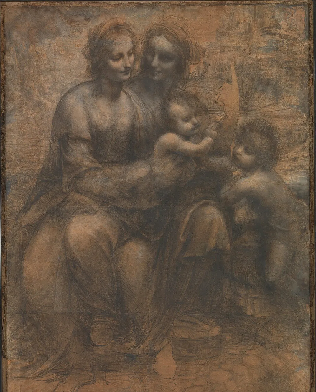 The Virgin and Child With St. Anne and St. John the Baptist, Leonardo da Vinci, 1499-1500 or 1506-1508