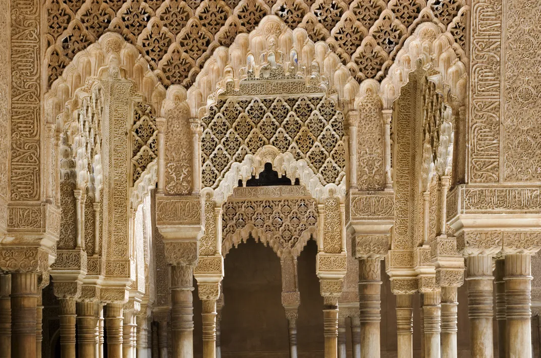 Intricate architectural design at the Alhambra, Granada