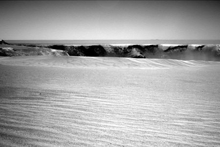 Opportunity nears the edge of a giant Martian crater.
