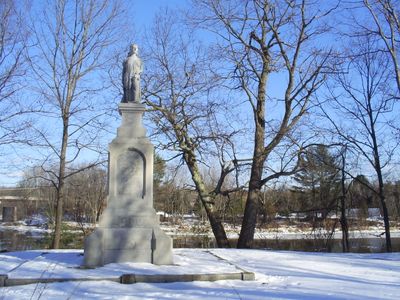The statue of Hannah Dunston has been vandalized with red paint in recent months
