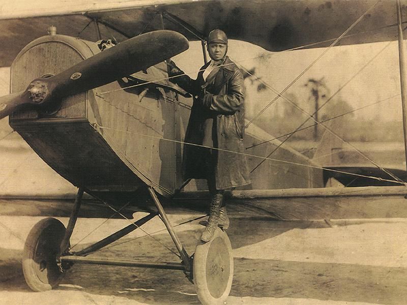 Bessie Coleman, the first African American to earn a pilot’s license.