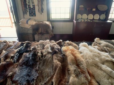 Animal furs on display at Grand Portage National Monument