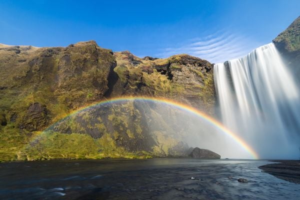 Rainbow in front of Skogafoss thumbnail