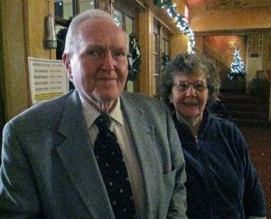 Reg and Barbara Clark in the theater lobby