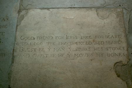 Epitaph on William Shakespeare's grave
