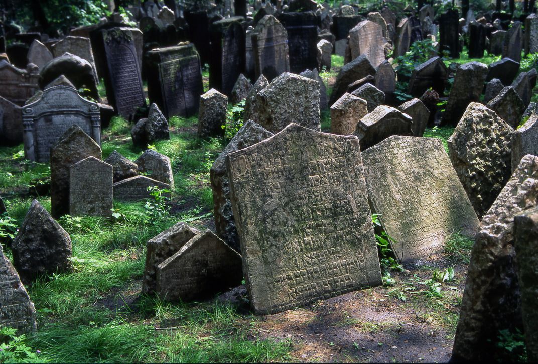 Grave markers in the historic Jewish Cemetery