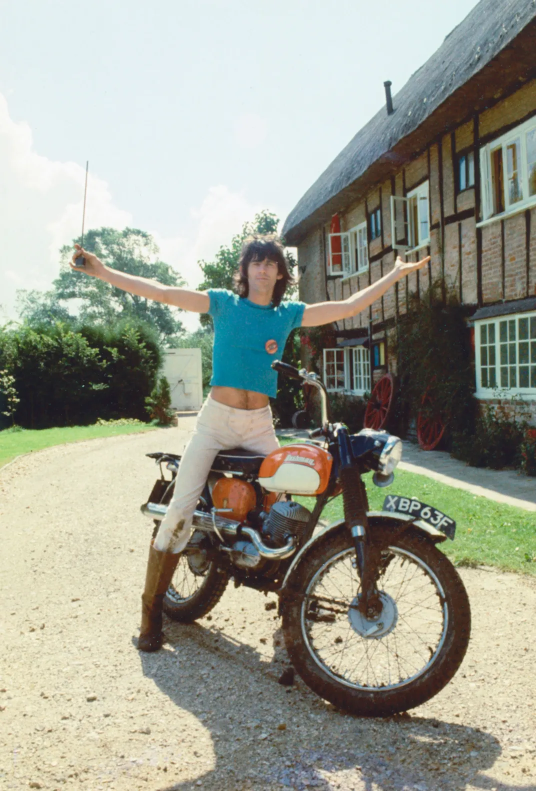 Keith Richards and his motorbike