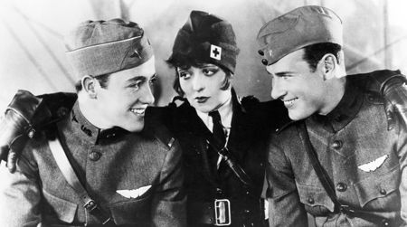 L-R: Charles Rogers, Clara Bow, Richard Arlen in Wings