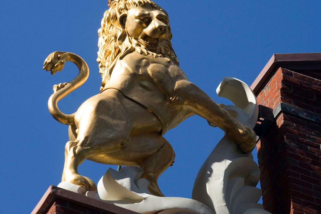 lion statue from Boston's Old State House