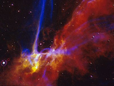 On April 24, 1991—a year after it was launched into space—Hubble snapped a shot of the Cygnus Loop supernova remnant, a relic of a star that exploded in a massive cataclysm about 15,000 years ago.